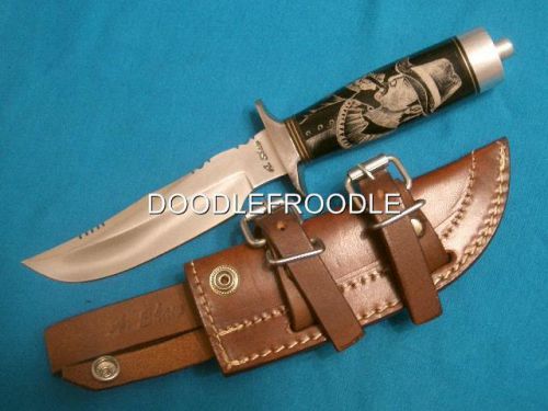 Adam shaw custom cowboy desperado scrimshaw hunting survival bowie knife knives