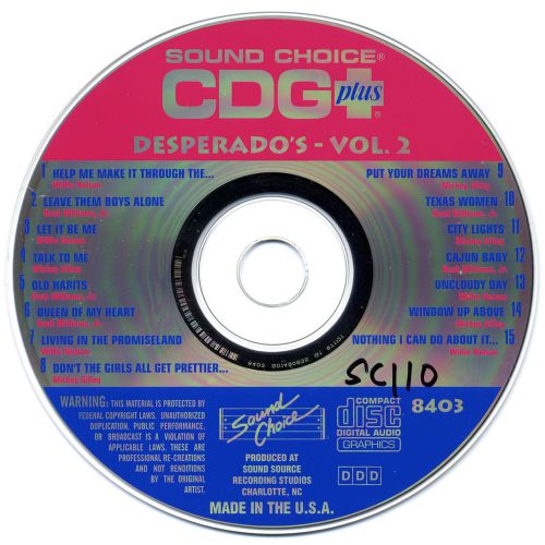 SOUND CHOICE KARAOKE SC-8403 - DESPERADO&#039;S VOL 2 - ORIGINAL SPOTLIGHT CD+G - OOP