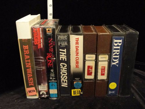 9 Vintage Beta Video Tapes - Drama - Backfire, Birdy, Name of the rose,