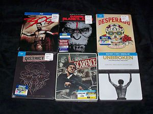 6 BLU-RAY STEELBOOK LOT - District 9 Desperado Scarface 300 Planet of the Apes, US $20, image 1