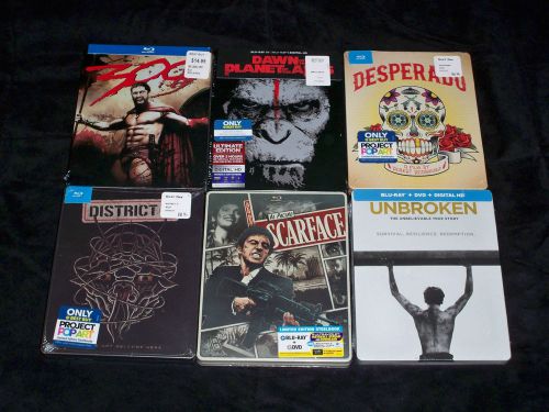6 BLU-RAY STEELBOOK LOT - District 9 Desperado Scarface 300 Planet of the Apes, US $20, image 2