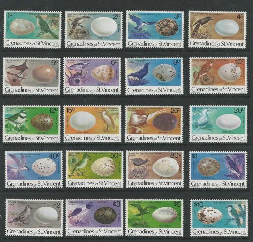 St. vincent grenadines, british, postage stamp, #133-152 mint nh, 1978 birds (p)
