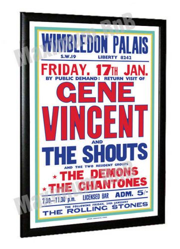 Gene vincent concert poster wimbledon palais 1964