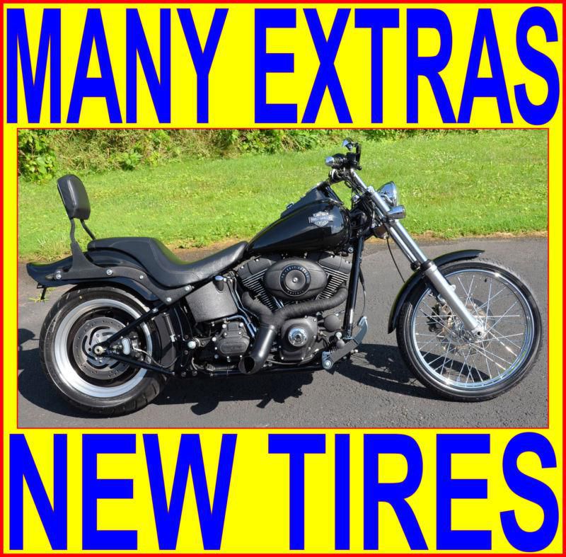2008 vivid black harley davidson softail night train fxstb many extras only 9k!