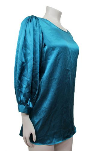 Twelfth Street by Cynthia Vincent turquoise satin Blouse Size S $99, US $83, image 3