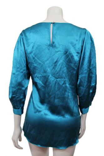 Twelfth Street by Cynthia Vincent turquoise satin Blouse Size S $99, US $83, image 4
