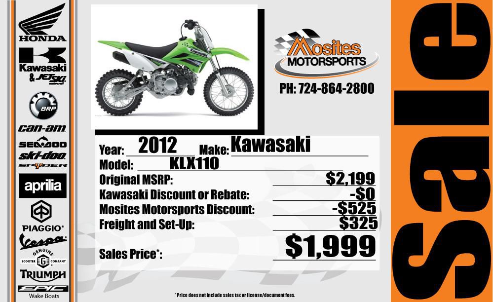 2012 kawasaki klx110  dirt bike 