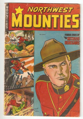 NORTHWEST MOUNTIES, # 4, JULY 1949, BLUE MONK, DESPERADO, MATT BAKER ART, VG+