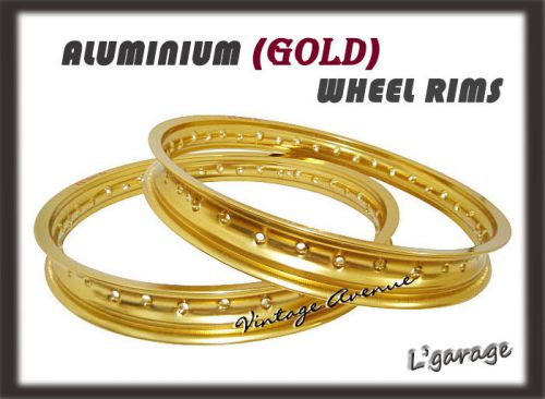 [lg3802] hodaka ace 90 model #90 aluminium (gold) front + rear wheel rim