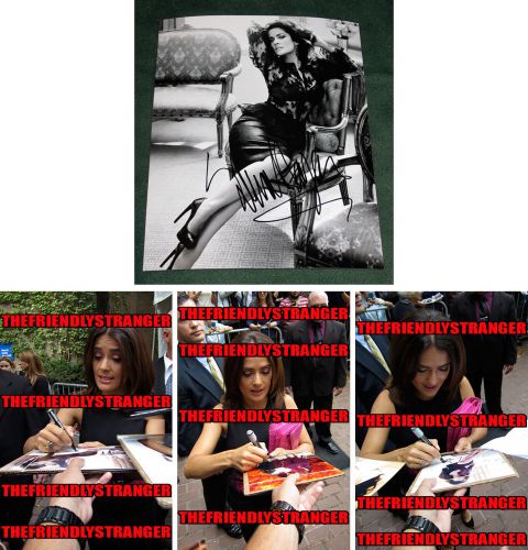 *mega h@t!!!* salma hayek signed 8x10 photo - proof - desperado coa