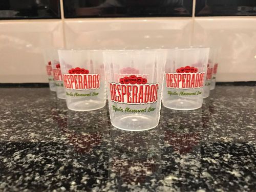 12x Desperado Plastic 80cl Shot Taster Plastic Glasses Pub Shed Bar Man Cave