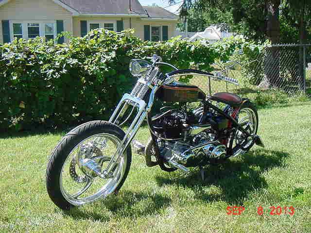 1947 harley davidson ul board track motorcycle, milwaukee iron custom bike