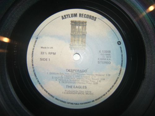 THE EAGLES LP DESPERADO 1973 ASYLUM RECORDS K53008 A1 SD5068 STRAWBERRY, US $130, image 5