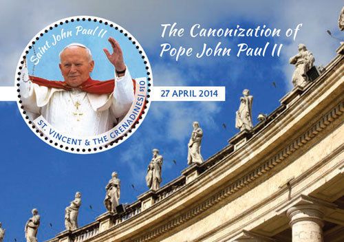 St vincent - pope john paul ii, 2015 - 1540 s/s mnh