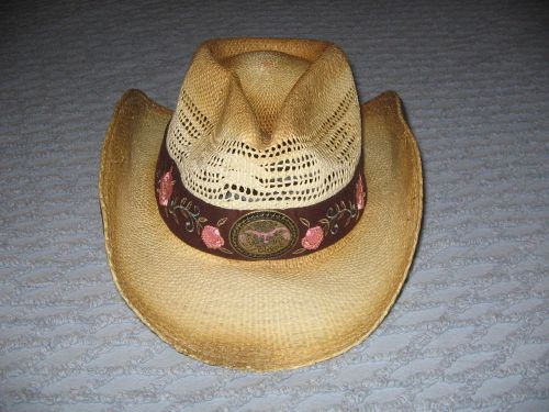 Womens desperado limited edition straw cowboy country hat western medium m rose