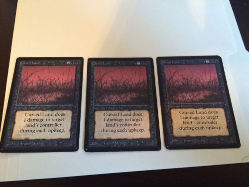 Magic The Gathering Beta Cursed Land X3