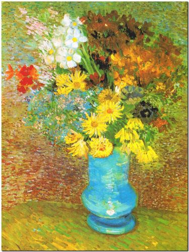 Vase of Margerites and Anemone by Vincent Van Gogh Canvas Print Poster 8X12&#034;