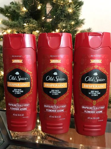 Old spice red collection desperado scent body wash 16 fl oz skin smooth lot of 3