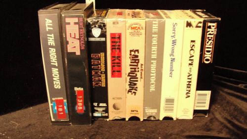 9 Vintage Beta Video Tapes - Action - Batman, Heat, The Kill, Sorry wrong number