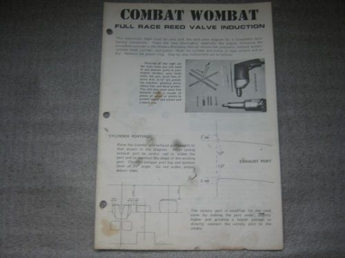 Combat wombat full race reed valve induction hodaka booklet handbook ahrma