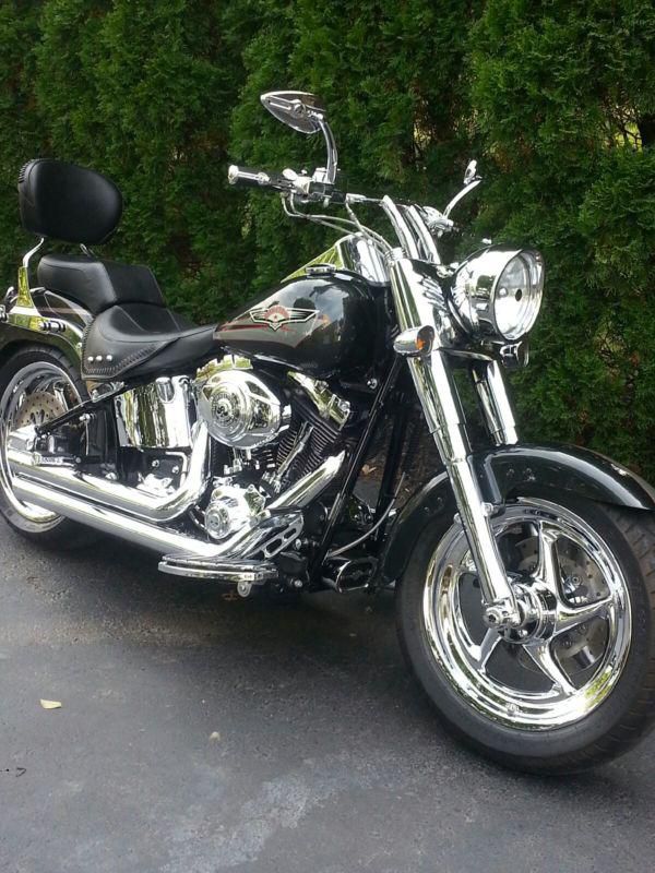2008 harley davidson flstf fat boy softail pearl  black