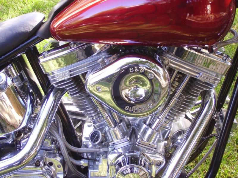 Custom built 124" s&s softail datec 200 series frame with 6 speed transmission