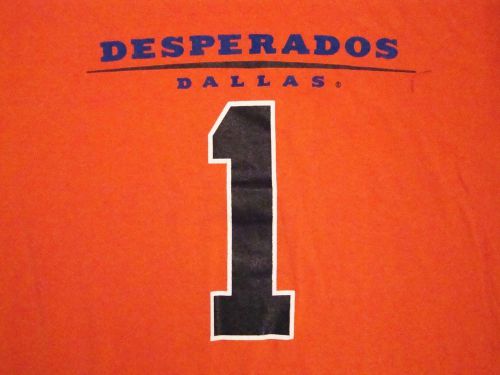 Dallas Desperados Arena Football Discover Card Sponsor Orange T Shirt L