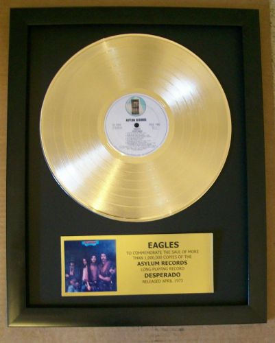 Eagles DESPERADO Gold LP Record + Mini Album Not a RIAA Award + Plaque