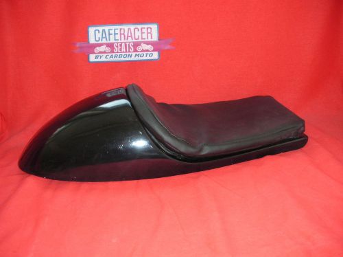 WIDER BLACK VINCENT STYLE CAFE RACER SEAT WITH BLACK UPHOLSTERED SEAT PAD -NEW