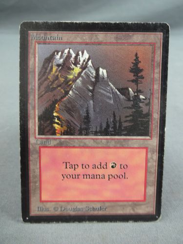 Mtg magic the gathering card x1: mountain - beta basic land mp