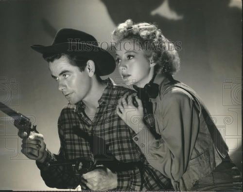 Press Photo Evelyn Keyes and Glenn Ford in Columbia's "The Desperados"., image 1