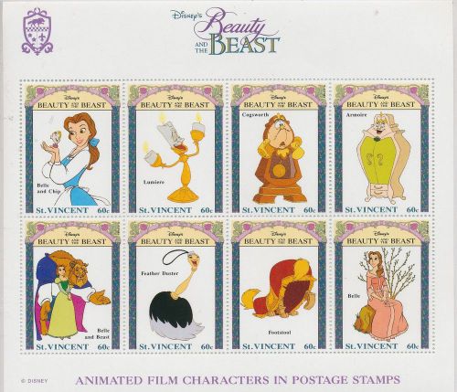 AB7-0625 St Vincent Beauty and the Beast Walt Disney good sheet MNH