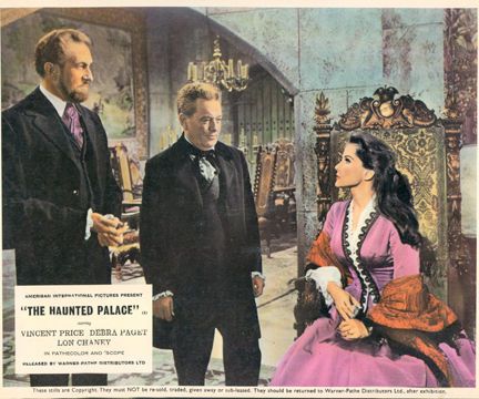 THE HAUNTED PALACE VINCENT PRICE DEBRA PAGET LOBBY CARD