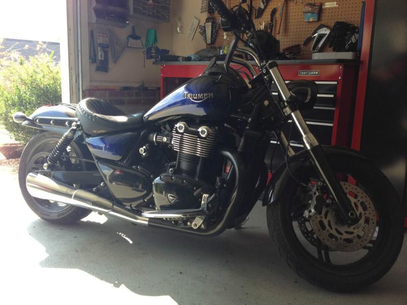 2010 phantom blue haze triumph thunderbird with custom blackout powder coat