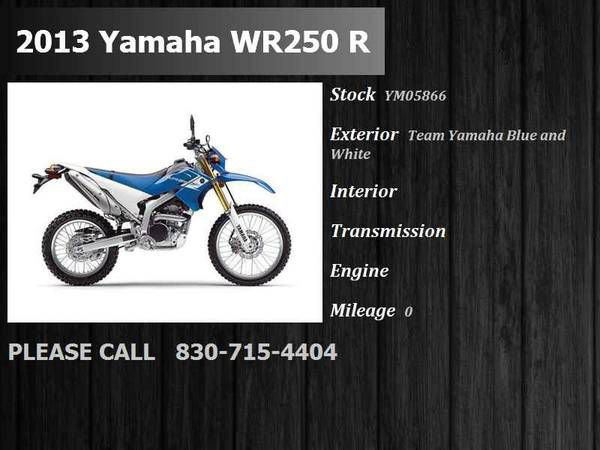 2013 Yamaha WR250 R