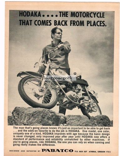 1967 pabatco hodaka motorcycle comes back from places vtg print ad