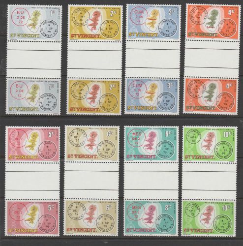 St vincent 1979 - complete set of 20 x pairs of u/mint stamps - sg 582 to 601