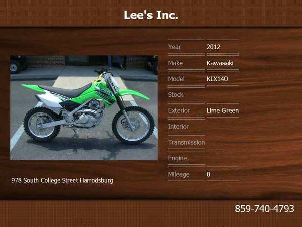 2012 Kawasaki KLX140, $2,865, image 1