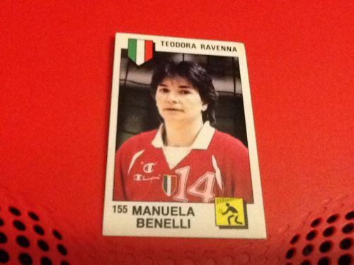 #155 manuela benelli volleyball / panini supersport sticker 1988 teodora ravenna