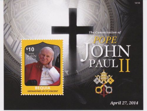 Bequia St Vincent - Pope John Paul II, 2014 - 1418 S/S MNH