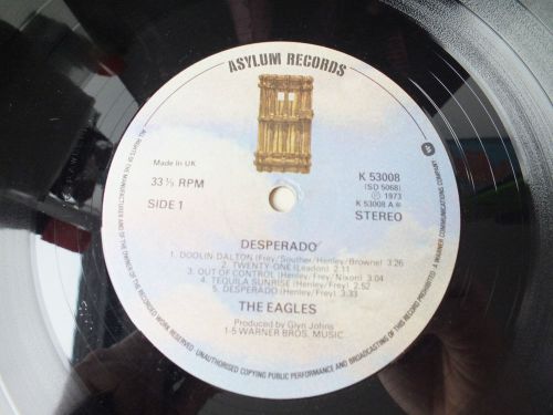 The Eagles Desperado K53008 EX-/EX A1/B2 Textured Sleeve Vinyl LP, US $, image 4