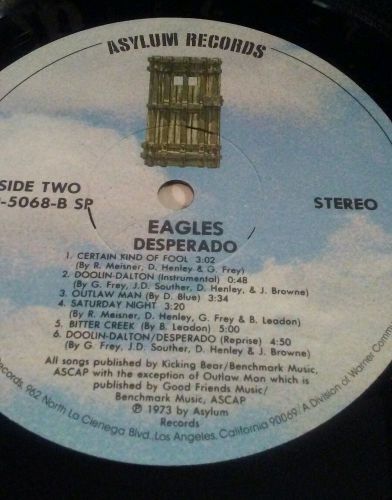 EAGLES DESPERADO VINTAGE ORIGINAL 1973 VINYL RECORD  LP33 SD 5068 NEAR MINT, US $19.95, image 5
