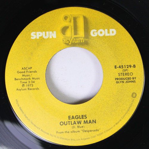 Rock 45 Eagles - Desperado / Outlaw Man On Asylum, US $5.00, image 3