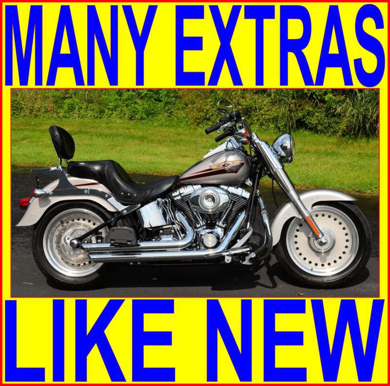2008 pewter pearl harley davidson softail fatboy fat boy flstf many extras pipes