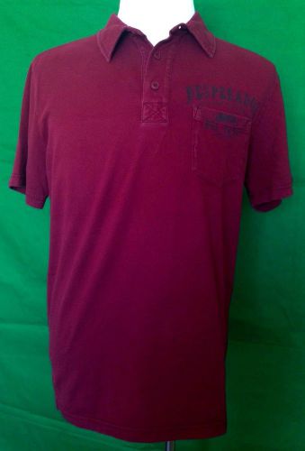 Lucky Brand Men&#039;s Polo Shirt Size L Short Sleeve Burgundy &#034;DESPERADO&#034;