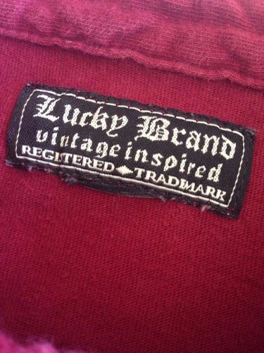 Lucky Brand Men's Polo Shirt Size L Short Sleeve Burgundy "DESPERADO", US $45, image 5