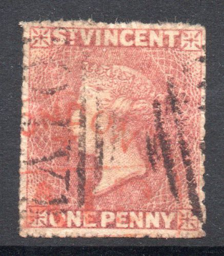 St. Vincent: 1861 QVI 1d SG 1 used