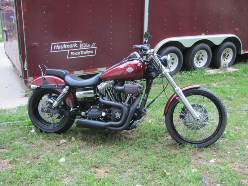 2010 harley davidson dyna wide glide red hot sunglo low miles