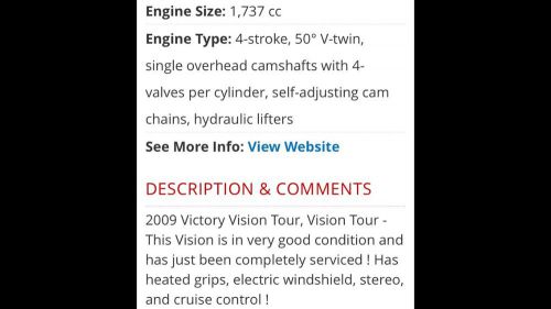 2009 Victory Victory Motorcycle 2009 Touring Vision Street, US $31000, image 17