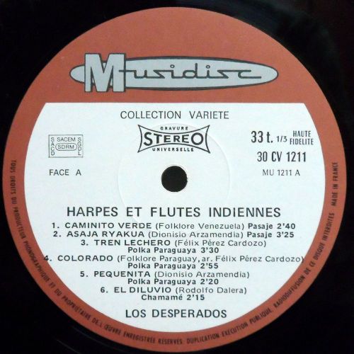 Los Desperados - Harpes & Flutes Indiennes LP Musidisc 30 CV 1211 FRANCE, US $12.99, image 4